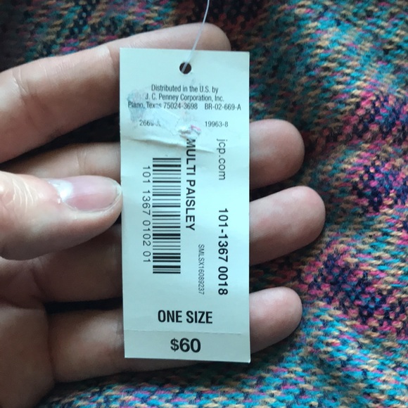 COPY - MixIt JCP multi paisley one size poncho - Picture 8 of 8